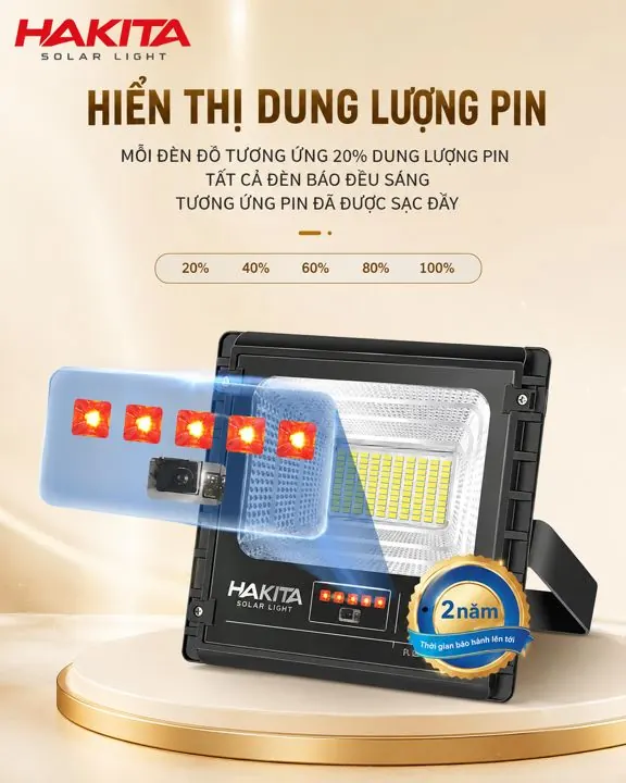 Đèn pha năng lượng mặt trời 100W HAKITA – ảnh 2