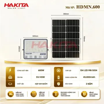 Đèn Mắt Ngọc năng lượng mặt trời 600W HAKITA