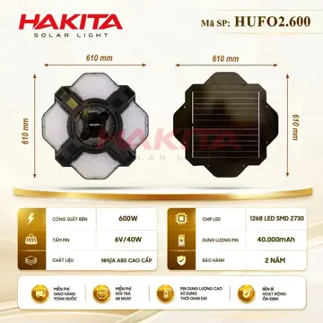Đèn UFO năng lượng mặt trời 600W HAKITA